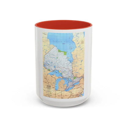 Canada - Ontario (1978) (Map) Accent Coffee Mug-15oz-Red-Go Mug Yourself