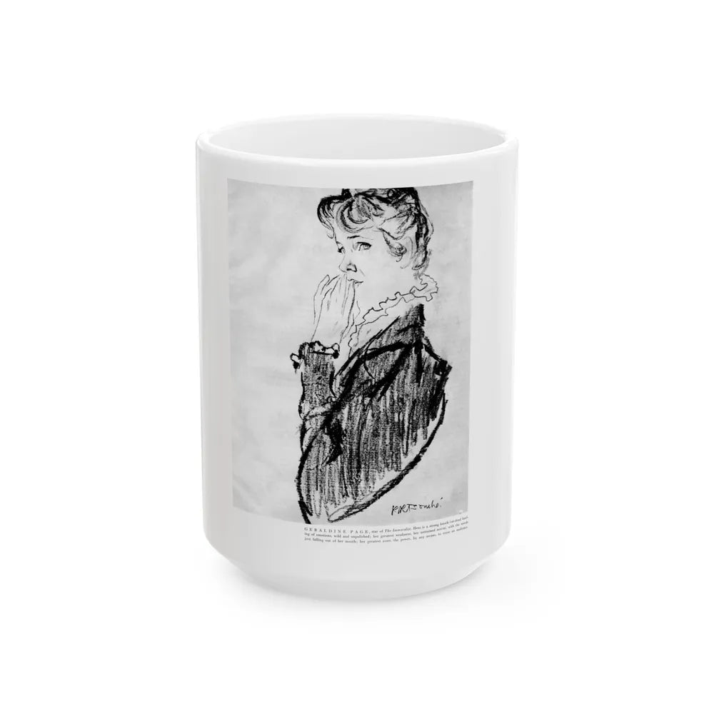 Geraldine Page, star of The Immoralist, 1954 - White Coffee Mug-15oz-Go Mug Yourself