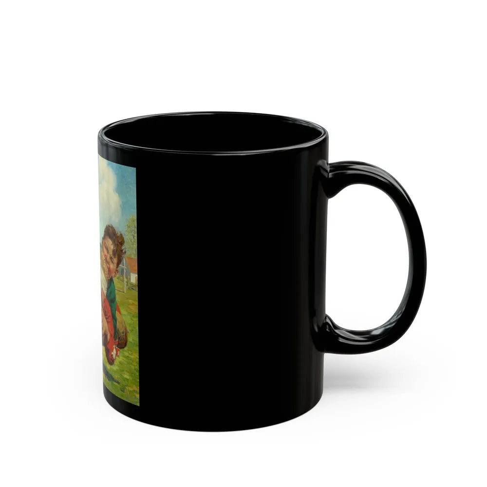 Boys Football Tackle - Black Coffee Mug-Go Mug Yourself