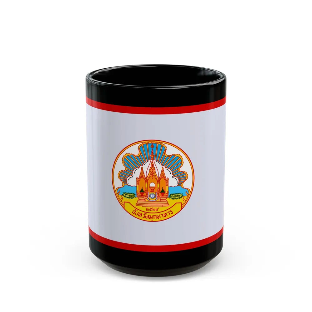 Flag of Mokdahan Province Thailand - Black Coffee Mug-15oz-Go Mug Yourself