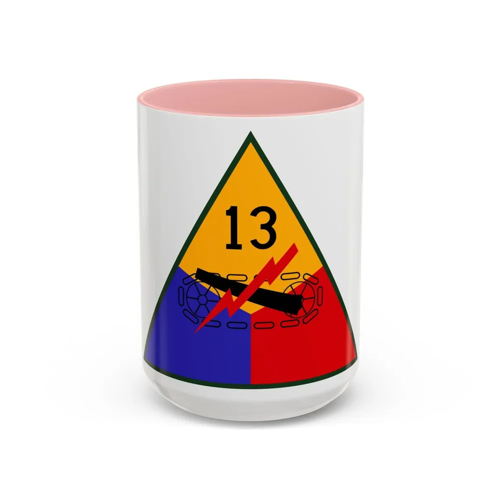 13th Armored Division (U.S. Army) Accent Coffee Mug-15oz-Pink-Go Mug Yourself