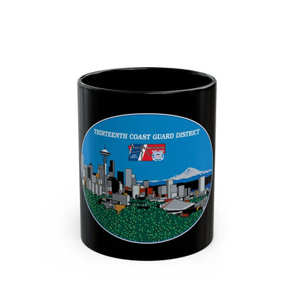 13th CG District Pacific Northwest (U.S. Coast Guard) Black Coffee Mug-11oz-Go Mug Yourself