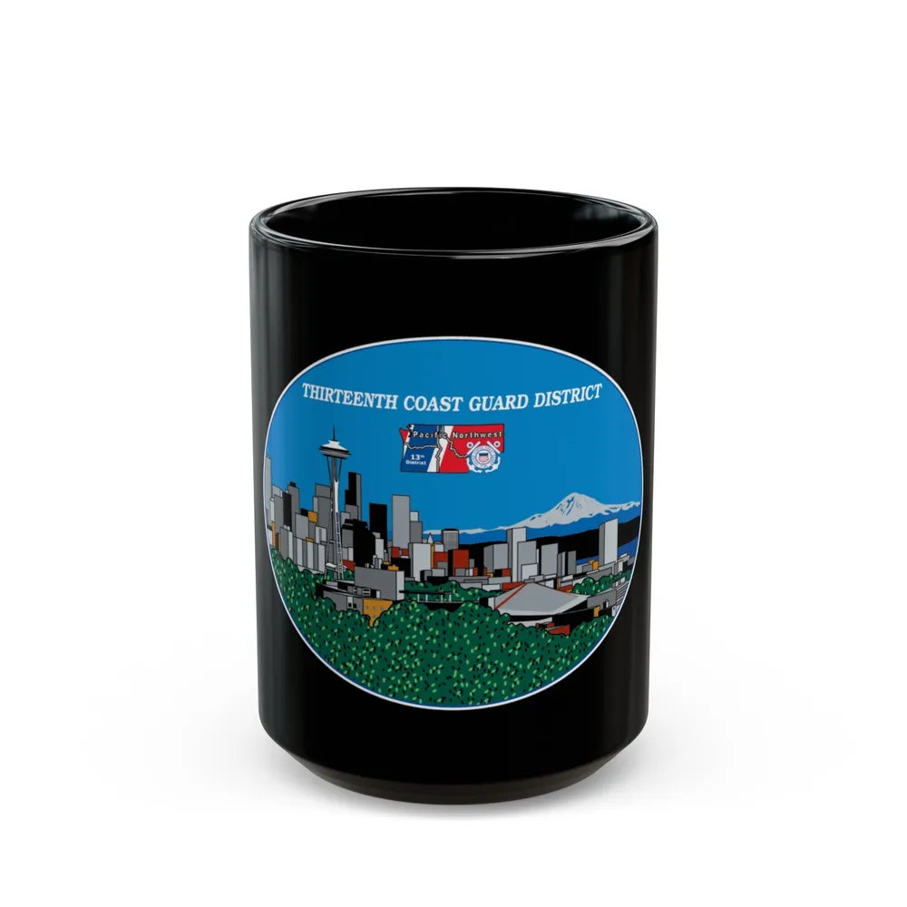 13th CG District Pacific Northwest (U.S. Coast Guard) Black Coffee Mug-15oz-Go Mug Yourself