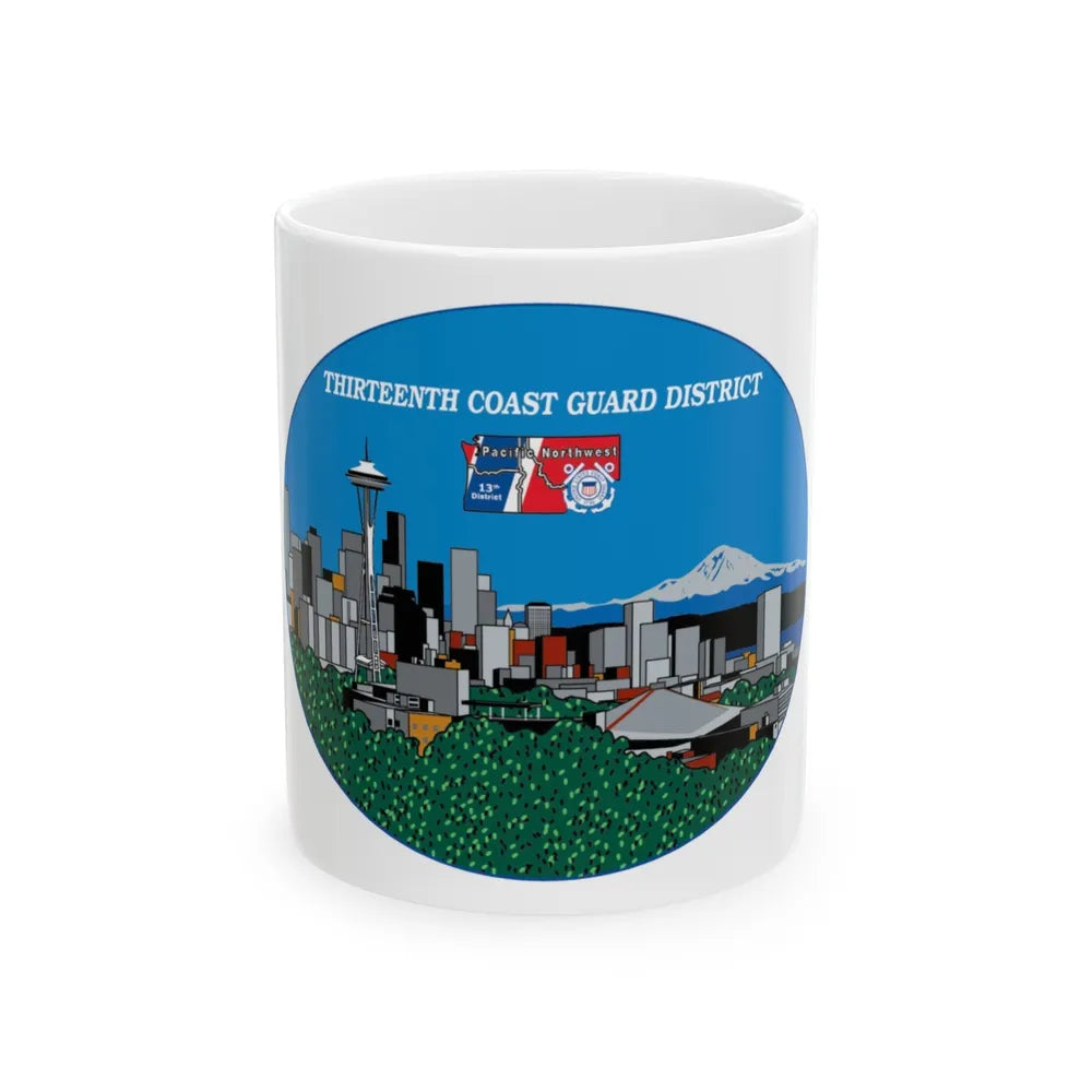 13th CG District Pacific Northwest (U.S. Coast Guard) White Coffee Mug-11oz-Go Mug Yourself