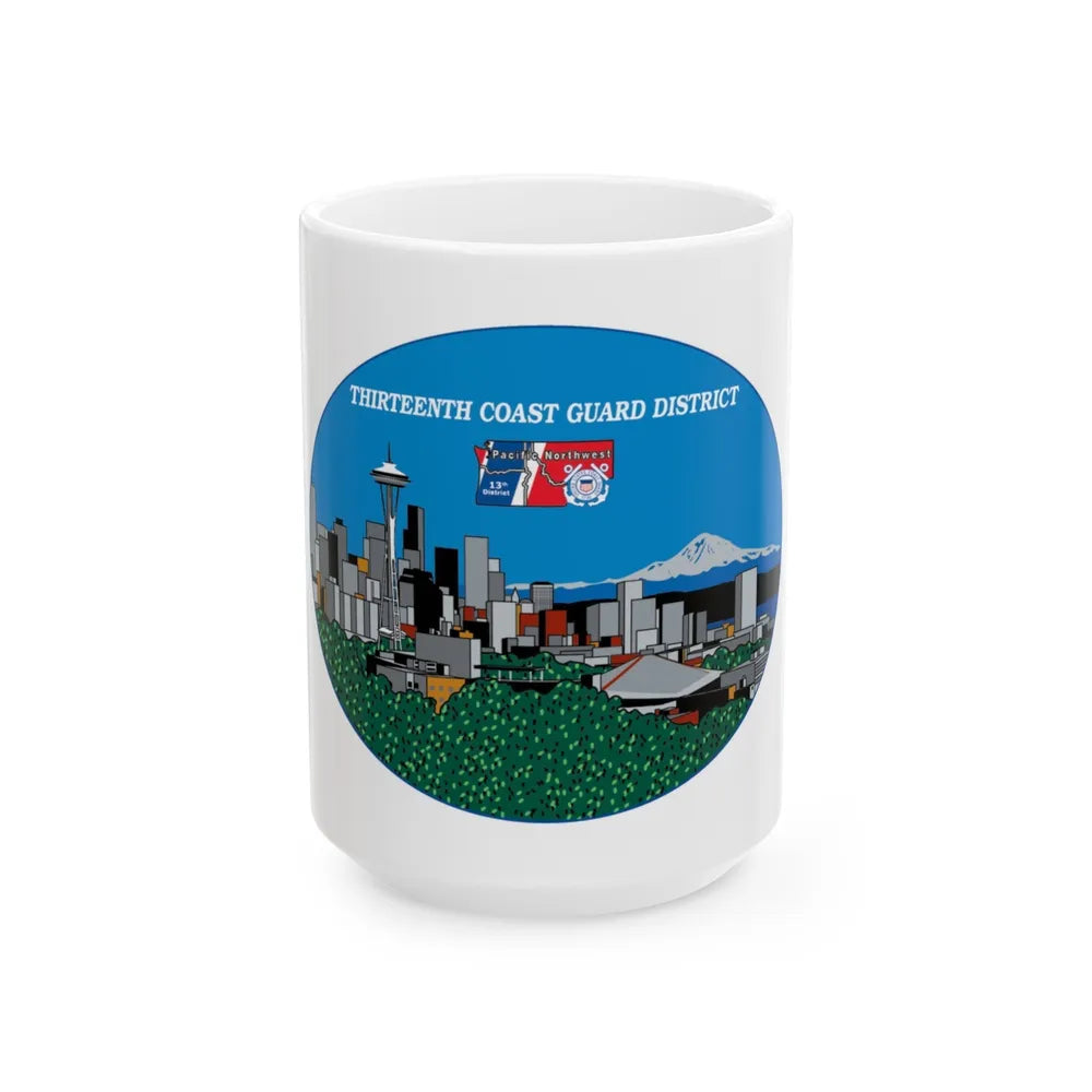 13th CG District Pacific Northwest (U.S. Coast Guard) White Coffee Mug-15oz-Go Mug Yourself