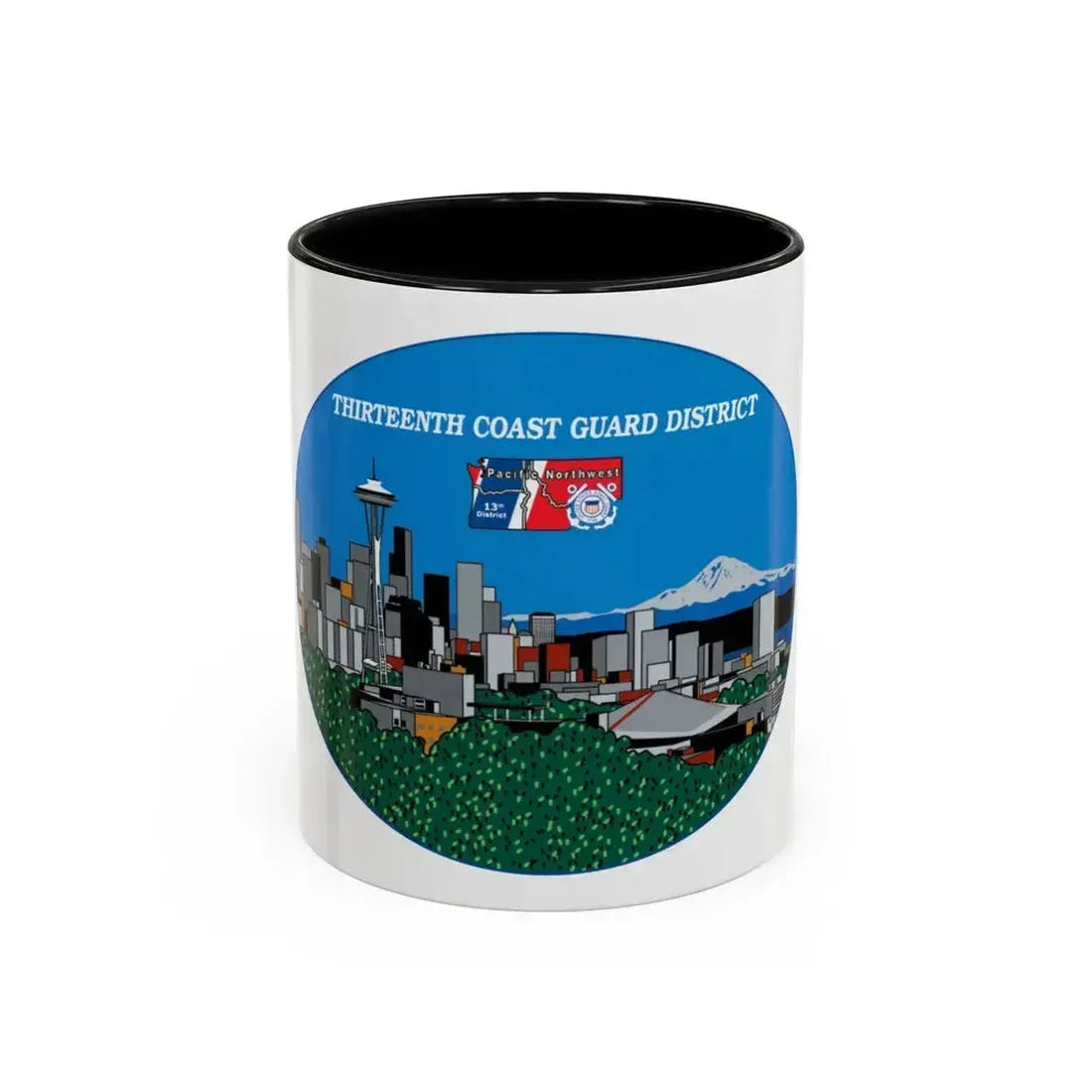 13th CG District Pacific Northwest (U.S. Coast Guard) Accent Coffee Mug 11oz Black - Go Mug Yourself