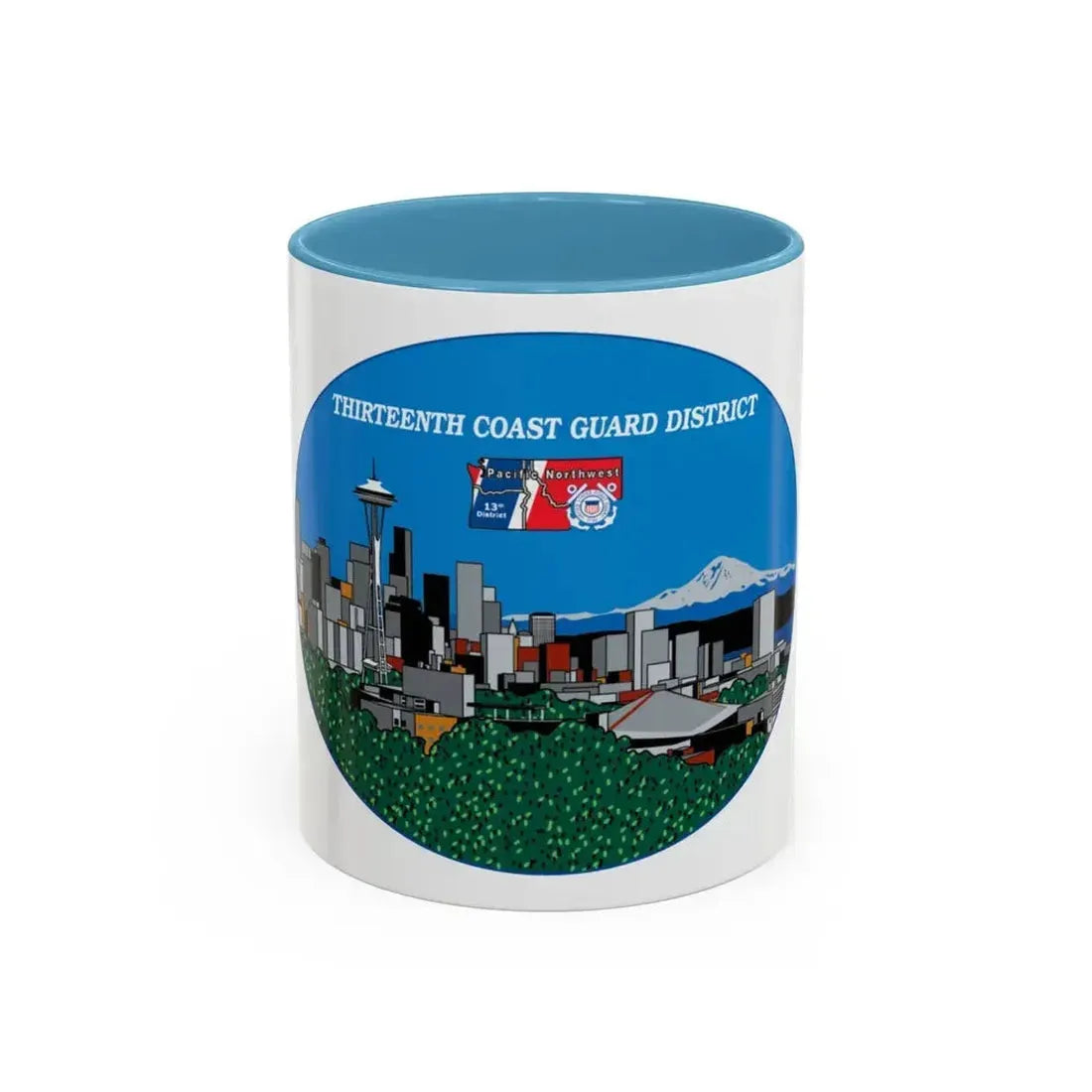 13th CG District Pacific Northwest (U.S. Coast Guard) Accent Coffee Mug 11oz Light Blue - Go Mug Yourself