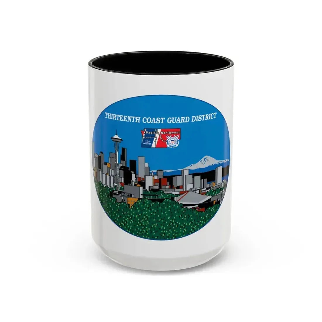 13th CG District Pacific Northwest (U.S. Coast Guard) Accent Coffee Mug 15oz Black - Go Mug Yourself