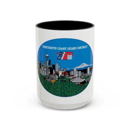 13th CG District Pacific Northwest (U.S. Coast Guard) Accent Coffee Mug 15oz Black - Go Mug Yourself