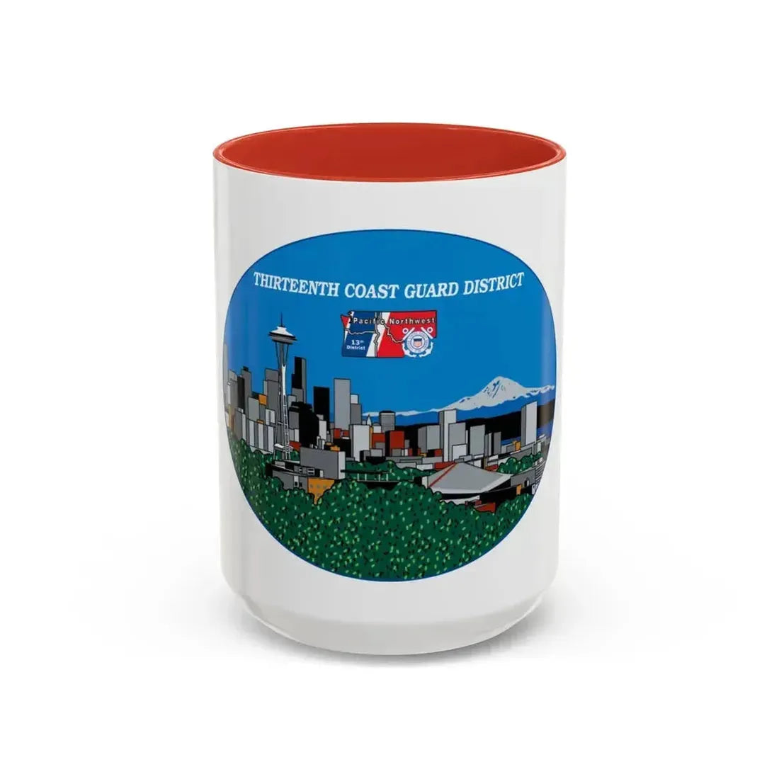 13th CG District Pacific Northwest (U.S. Coast Guard) Accent Coffee Mug 15oz Red - Go Mug Yourself