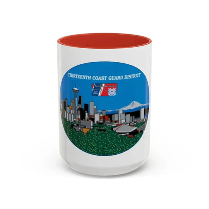 13th CG District Pacific Northwest (U.S. Coast Guard) Accent Coffee Mug 15oz Red - Go Mug Yourself