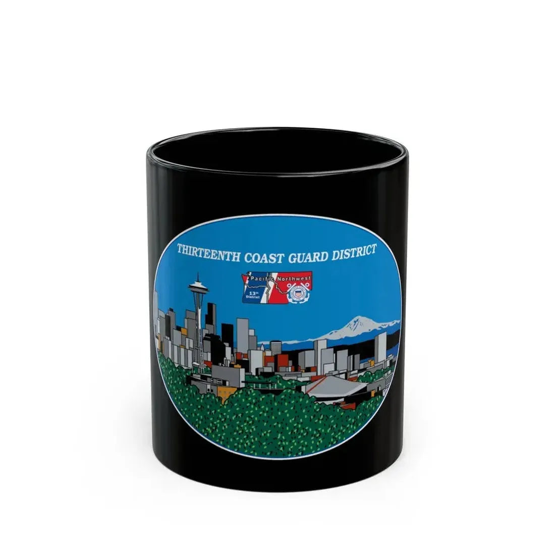 13th CG District Pacific Northwest (U.S. Coast Guard) Black Coffee Mug 11oz - Go Mug Yourself