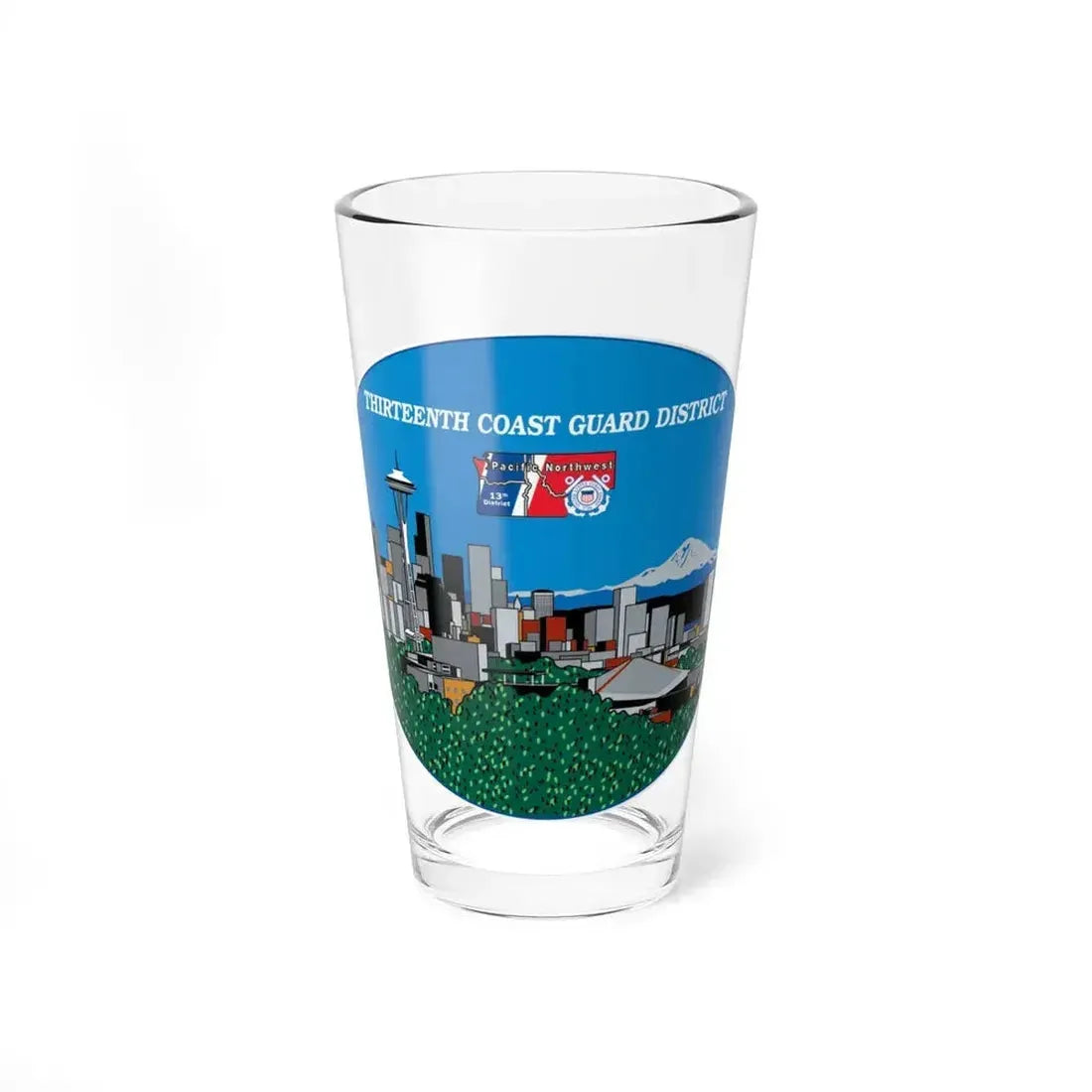 13th CG District Pacific Northwest (U.S. Coast Guard) Pint Glass 16oz 16oz - Go Mug Yourself