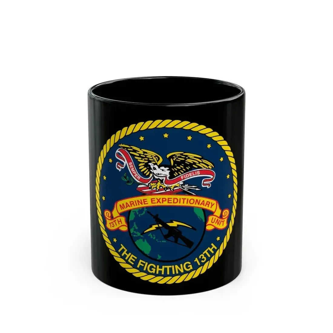 13th Marine Command Element 13th MEU (USMC) Black Coffee Mug 11oz - Go Mug Yourself