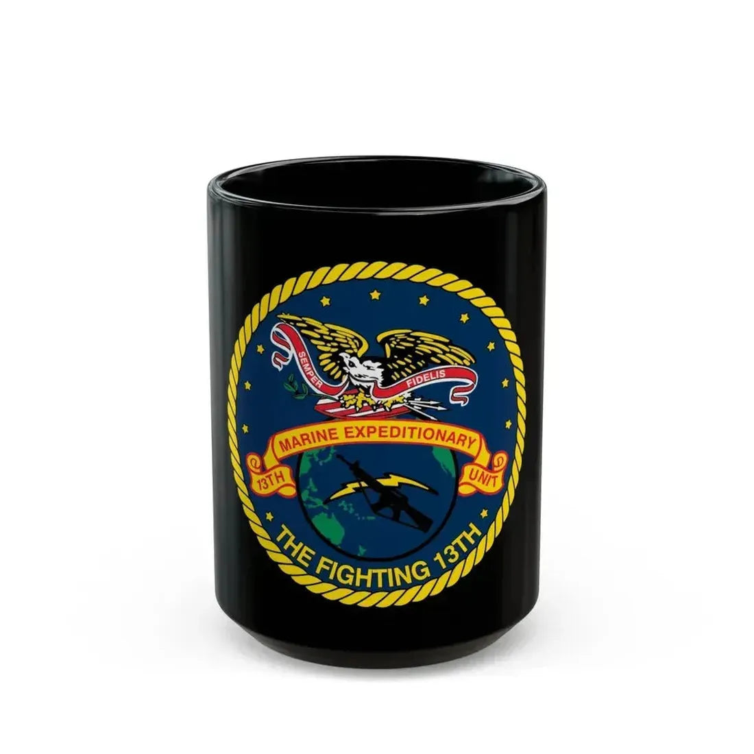 13th Marine Command Element 13th MEU (USMC) Black Coffee Mug 15oz - Go Mug Yourself