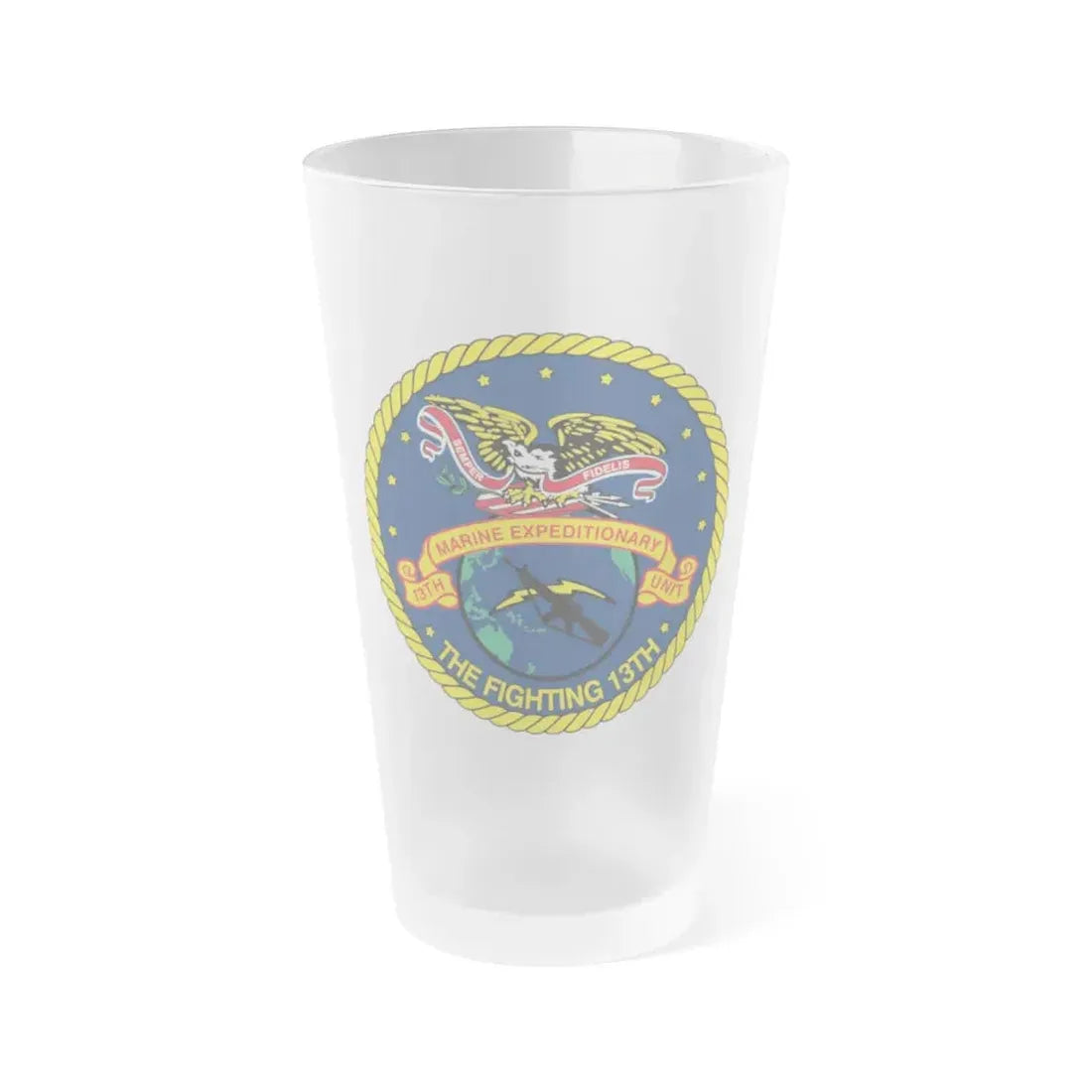 13th Marine Command Element 13th MEU (USMC) Frosted Pint Glass 16oz Default Title - Go Mug Yourself