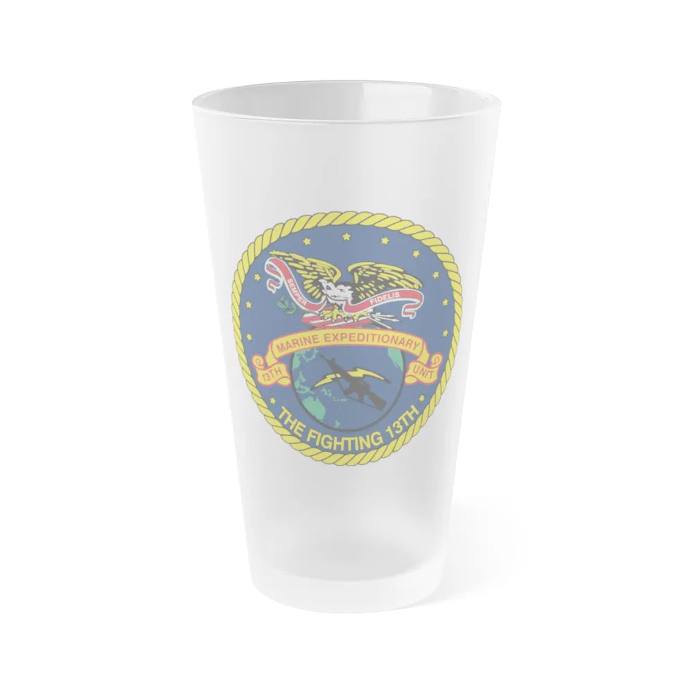 13th Marine Command Element 13th MEU (USMC) Frosted Pint Glass 16oz-Go Mug Yourself