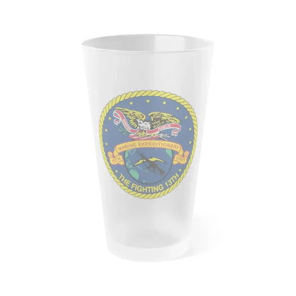 13th Marine Command Element 13th MEU (USMC) Frosted Pint Glass 16oz - Go Mug Yourself