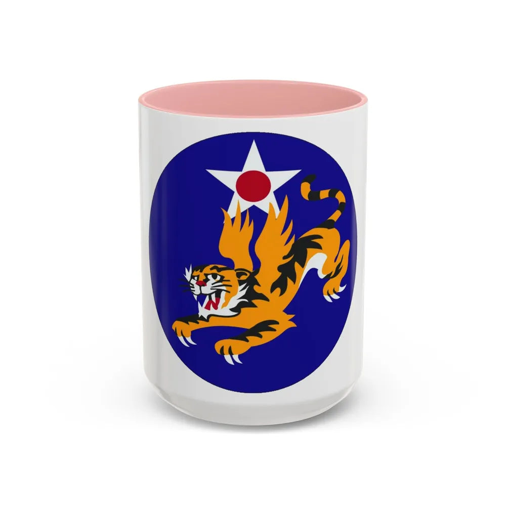 14 Air Force (U.S. Army) Accent Coffee Mug-15oz-Pink-Go Mug Yourself