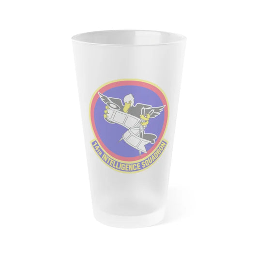 14 Intelligence Squadron AFRC (U.S. Air Force) Frosted Pint Glass 16oz-16oz-Frosted-Go Mug Yourself