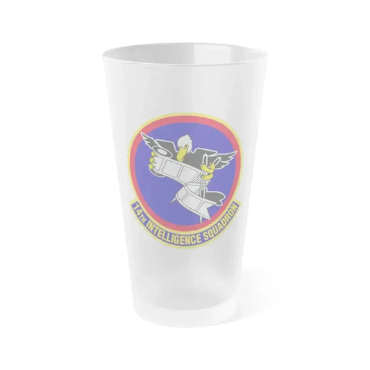 14 Intelligence Squadron AFRC (U.S. Air Force) Frosted Pint Glass 16oz 16oz Frosted - Go Mug Yourself