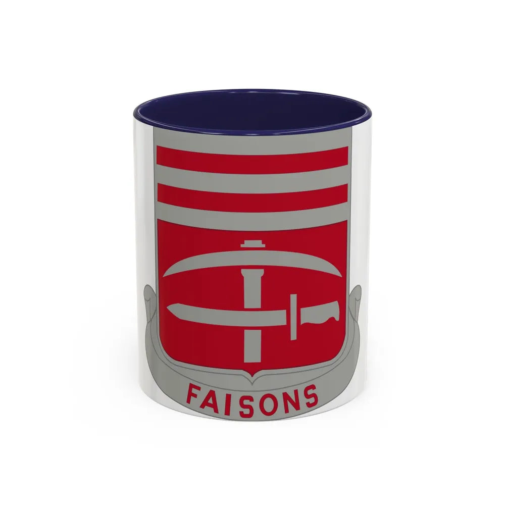 140 Engineer Battalion (U.S. Army) Accent Coffee Mug-11oz-Navy-Go Mug Yourself