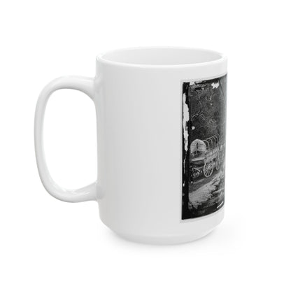 Chickahominy River, Va. Grapevine Bridge Built May 27-28, 1862, By The 5th New Hampshire Infantry Under Col. Edward E. Cross (U.S. Civil War) White Coffee Mug