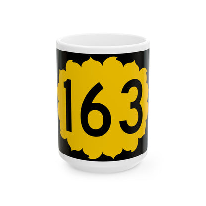K-163 (Kansas) (Road Sign) White Coffee Mug