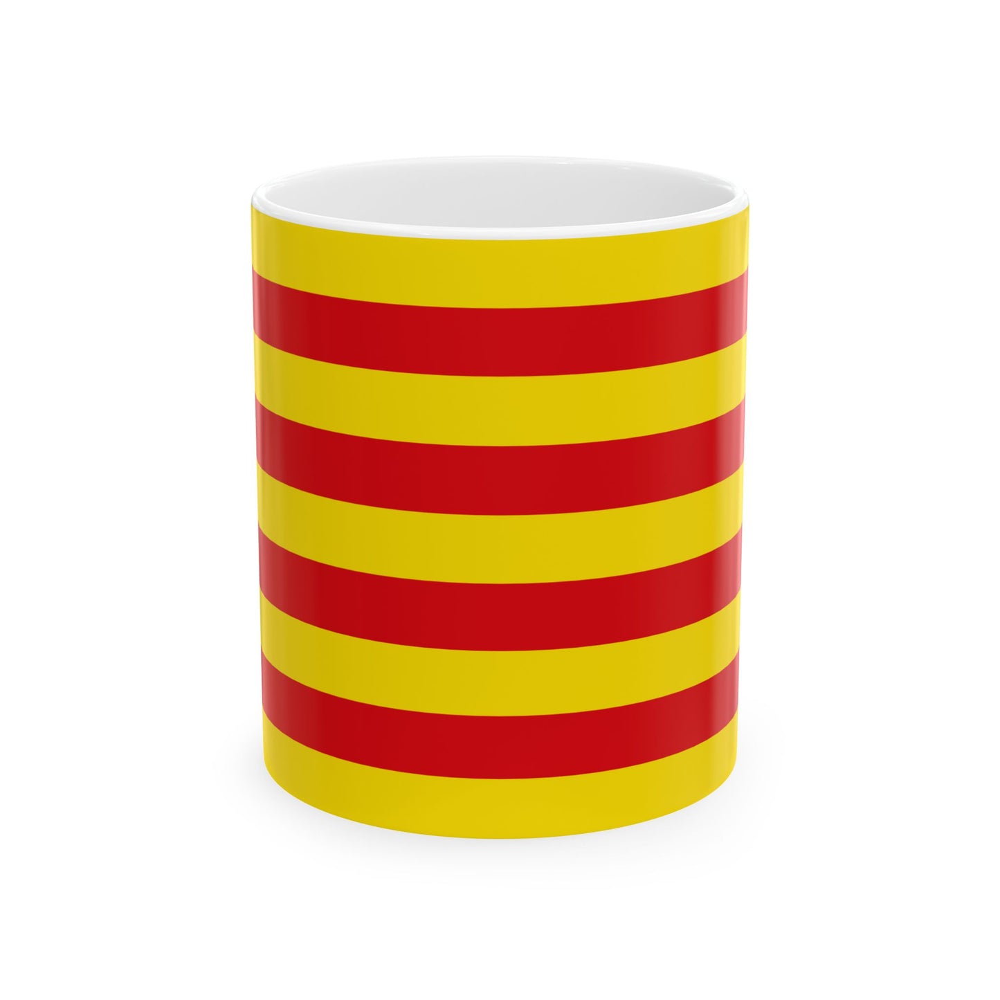 The Senyera the Flag of Catalonia Spain - White Coffee Mug-11oz-Go Mug Yourself