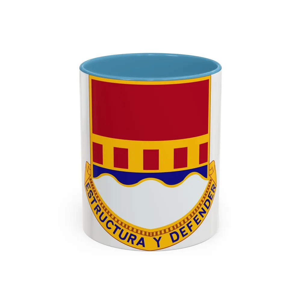 1402 Engineer Battalion (U.S. Army) Accent Coffee Mug-11oz-Light Blue-Go Mug Yourself