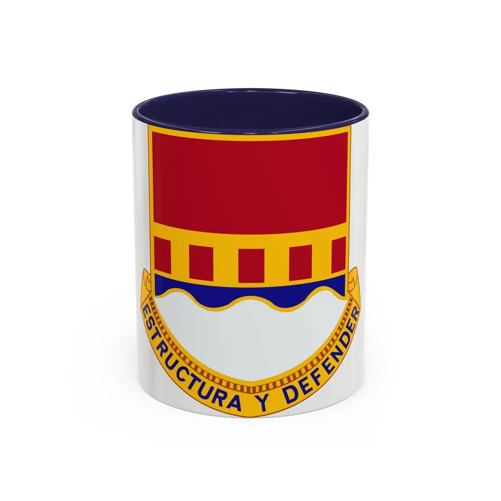 1402 Engineer Battalion (U.S. Army) Accent Coffee Mug-11oz-Navy-Go Mug Yourself