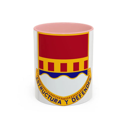 1402 Engineer Battalion (U.S. Army) Accent Coffee Mug-11oz-Pink-Go Mug Yourself