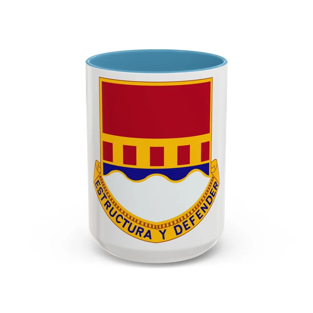 1402 Engineer Battalion (U.S. Army) Accent Coffee Mug-15oz-Light Blue-Go Mug Yourself