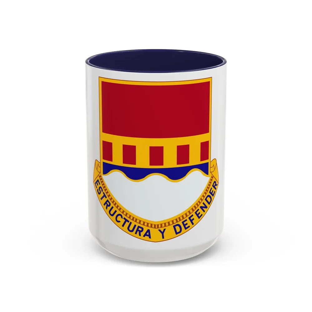 1402 Engineer Battalion (U.S. Army) Accent Coffee Mug-15oz-Navy-Go Mug Yourself