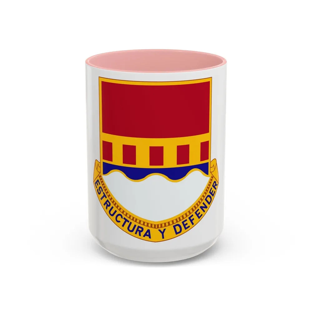 1402 Engineer Battalion (U.S. Army) Accent Coffee Mug-15oz-Pink-Go Mug Yourself