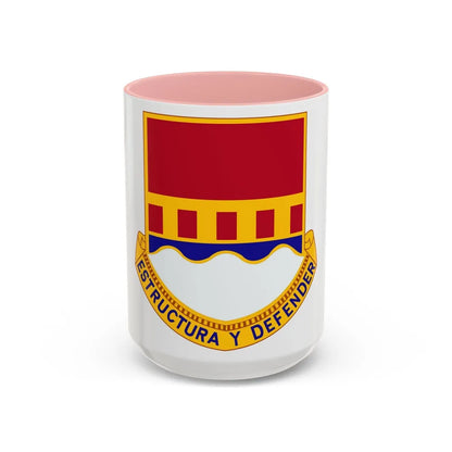 1402 Engineer Battalion (U.S. Army) Accent Coffee Mug-15oz-Pink-Go Mug Yourself