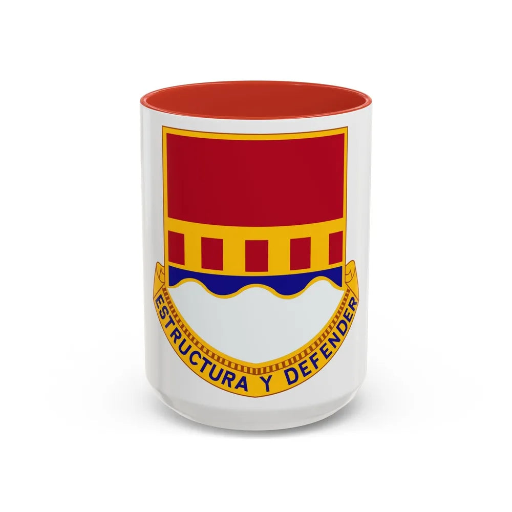 1402 Engineer Battalion (U.S. Army) Accent Coffee Mug-15oz-Red-Go Mug Yourself