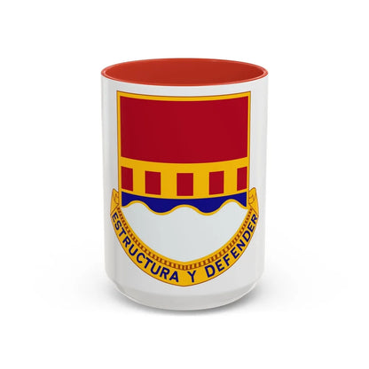 1402 Engineer Battalion (U.S. Army) Accent Coffee Mug-15oz-Red-Go Mug Yourself