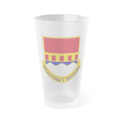 1402 Engineer Battalion (U.S. Army) Frosted Pint Glass 16oz-Go Mug Yourself