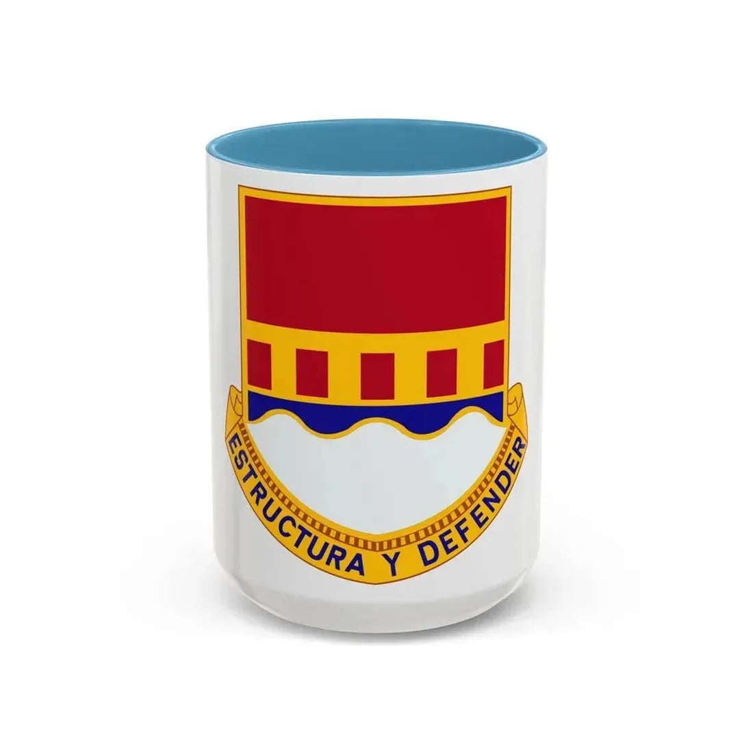 1402 Engineer Battalion (U.S. Army) Accent Coffee Mug 15oz Light Blue - Go Mug Yourself