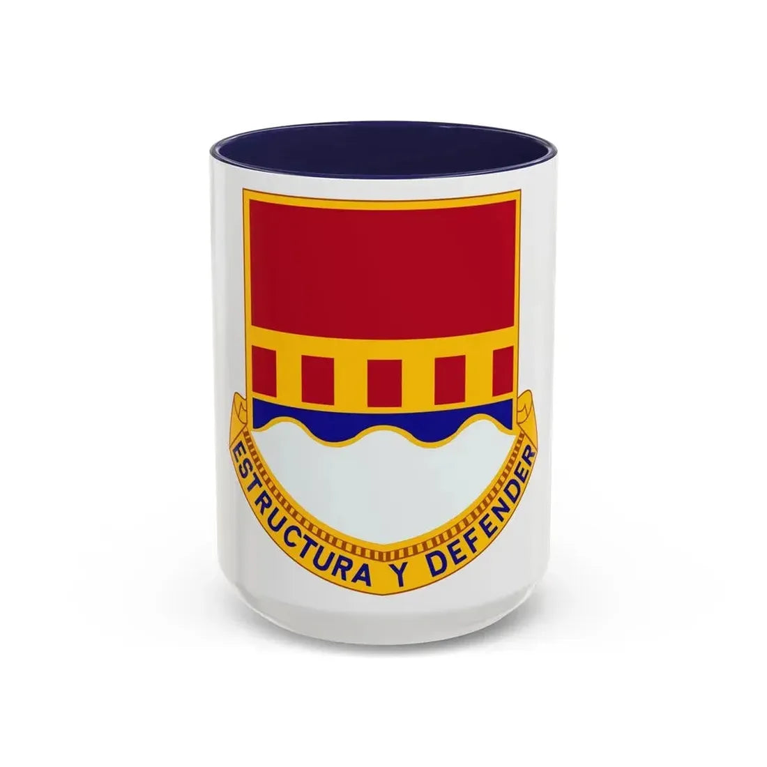 1402 Engineer Battalion (U.S. Army) Accent Coffee Mug 15oz Navy - Go Mug Yourself