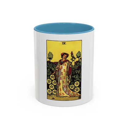 The 9 of Pentacles (Tarot Card) Accent Coffee Mug