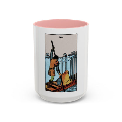 The 6 of Swords (Tarot Card) Accent Coffee Mug