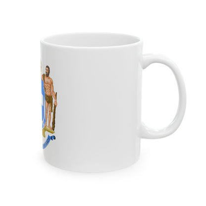 Coat of Arms of Greece (blue cross) - White Coffee Mug