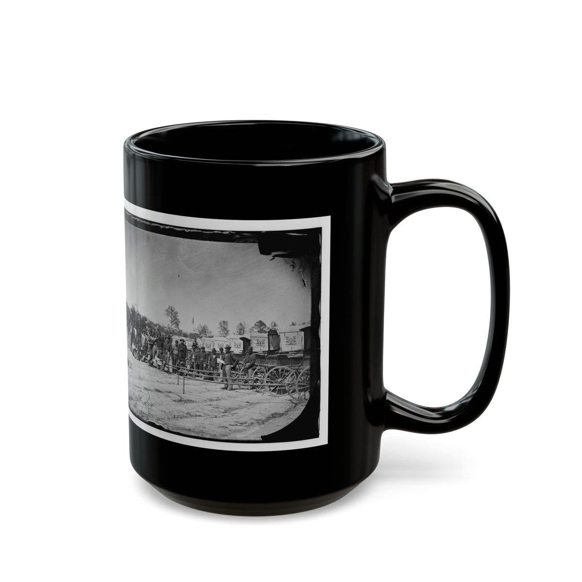 Falmouth, Va. Men And Wagons Of The Engineer Corps Ambulance Train (U.S. Civil War) Black Coffee Mug