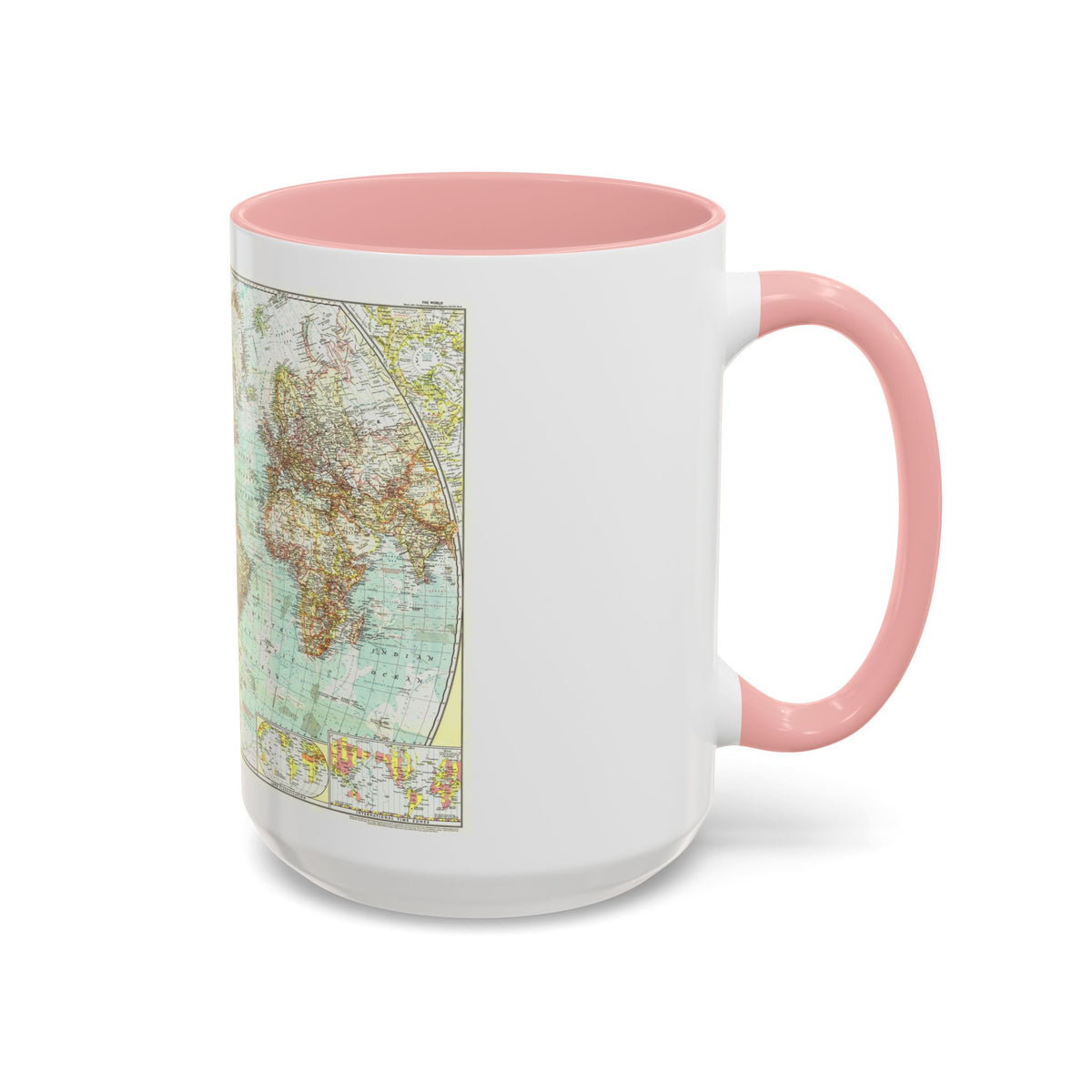 World Map (1957) (Map) Accent Coffee Mug