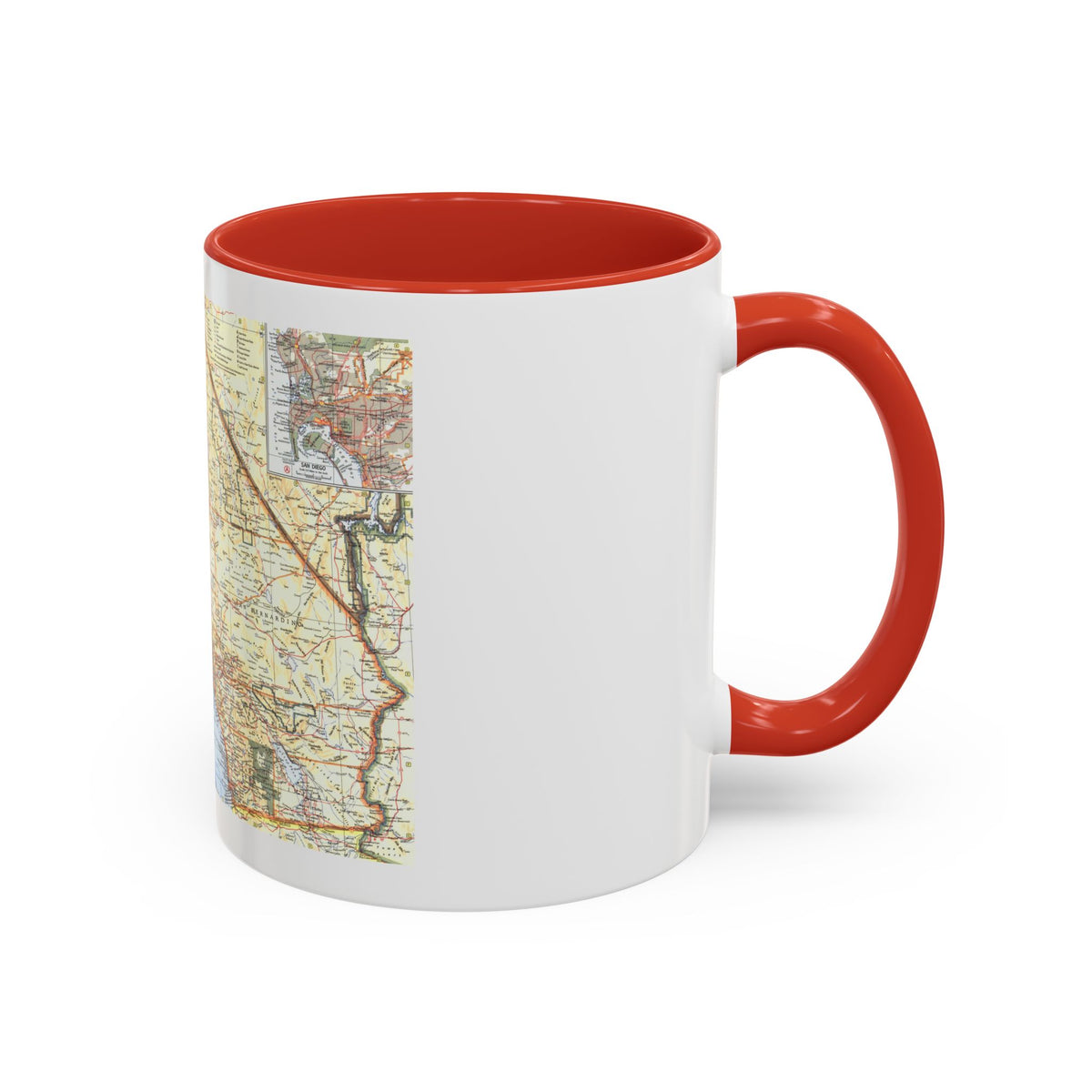 USA - California, Southern (1966) (Map) Accent Coffee Mug