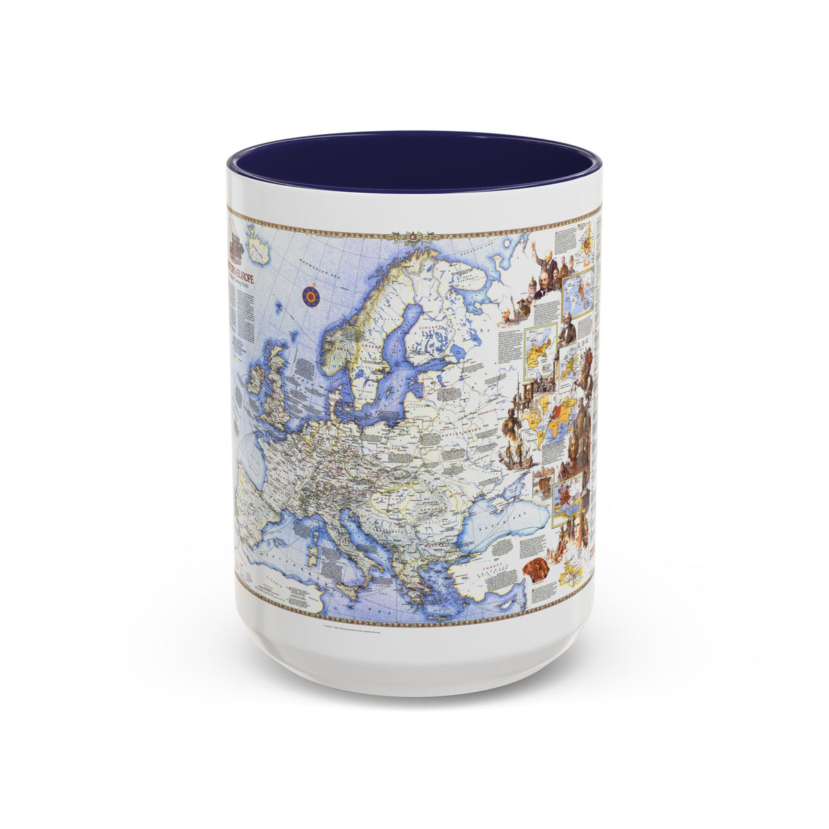 Europe - History The Major Turning Points (1983) (Map) Accent Coffee Mug