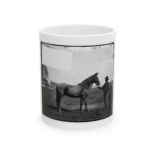 Brandy Station, Virginia. Capt. Beckwith's Horse, Headquarters, Army Of The Potomac (U.S. Civil War) White Coffee Mug