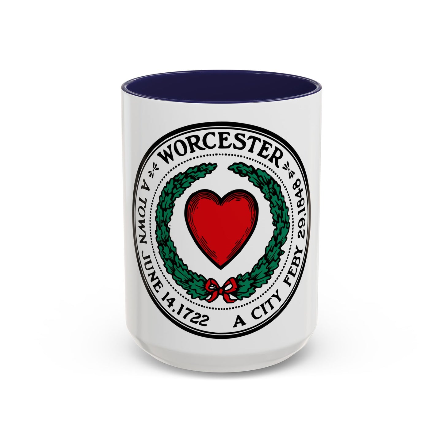 Seal of Worcester Massachusetts - Accent Coffee Mug